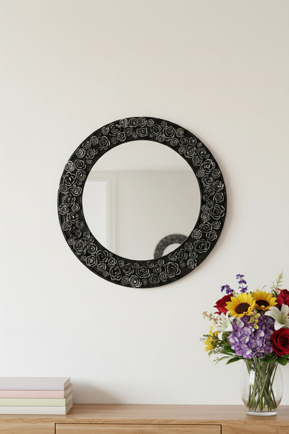 Silver Roses Mirror